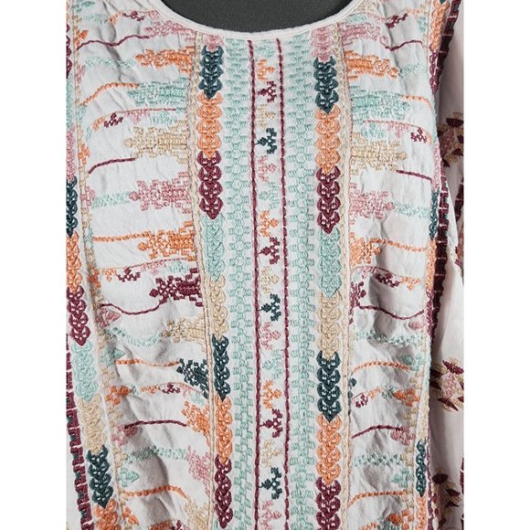 Johnny Was Embroidered Top Cotton Blouse Small - Picture 2 of 7
